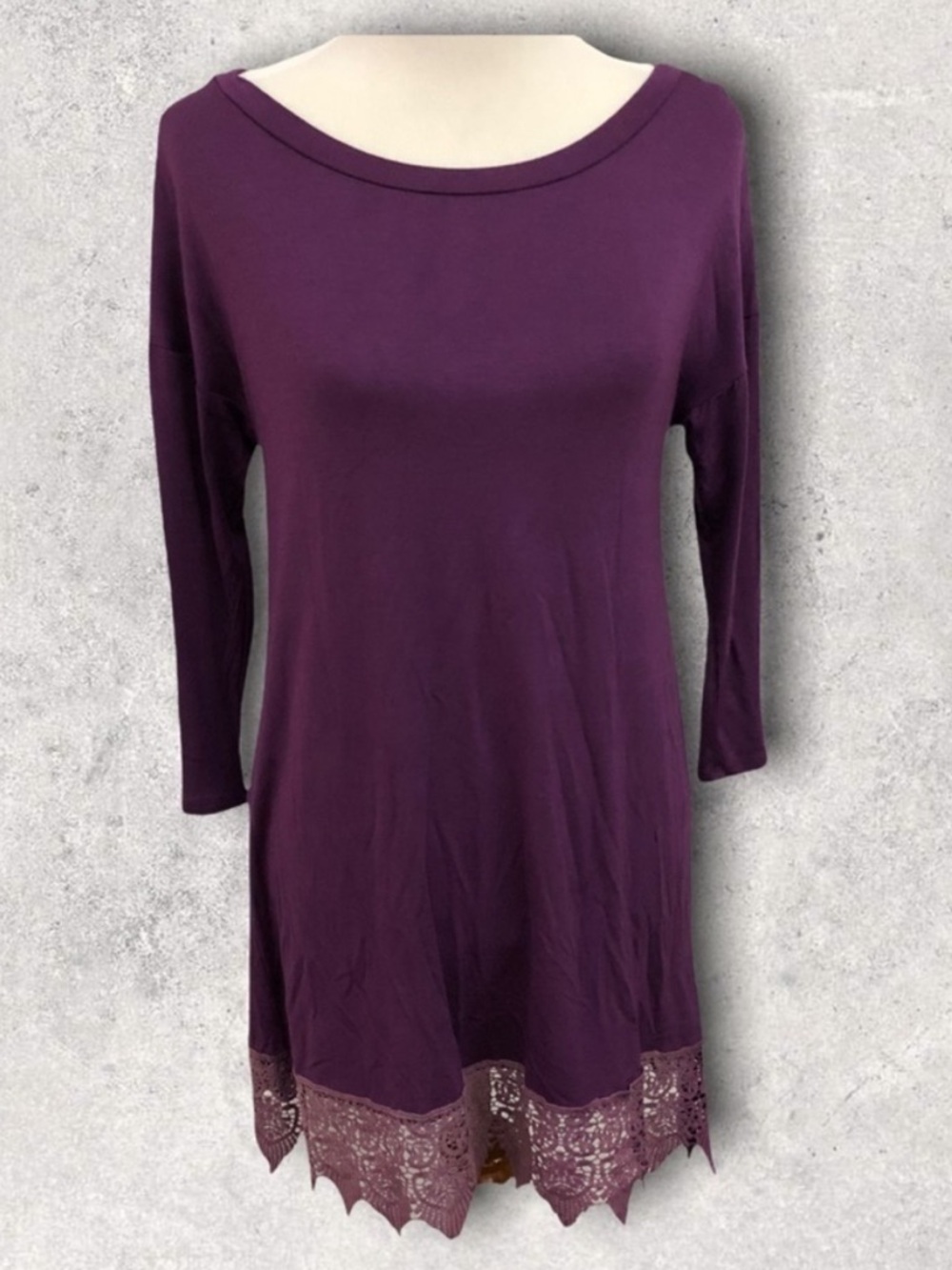 Emerald Mini Dress Tunic In Purple Size Small
